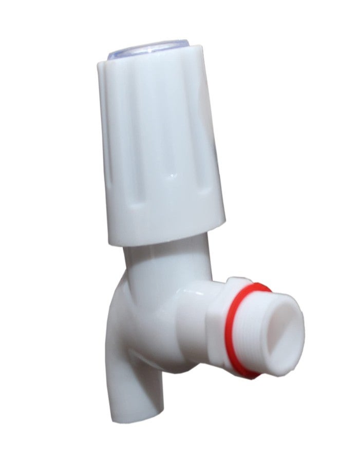 Droptech White PVC Plastic Turbo Bib Cock/Water Taps for Kitchen Bathroom Wash Basins - Set of 3 (1/2", 15 mm) Type PVC Taps Faucet for Hot and Cold Water - Image 4